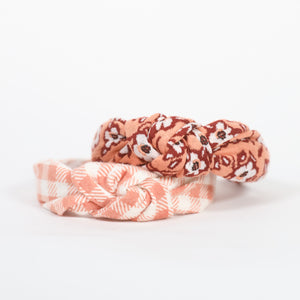 Pink Houndstooth Knotted Headband