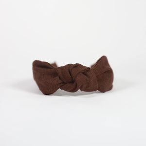 Brown Linen Knotted Headband