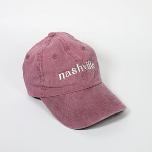 Nashville Embroidered Dad Hat (Maroon)