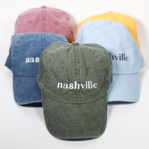 Nashville Embroidered Dad Hat (Denim Blue)