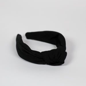 Black Knit Knotted Headband