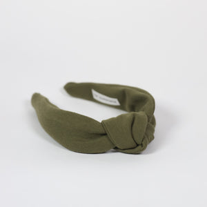 Olive Green Knit Knotted Headband