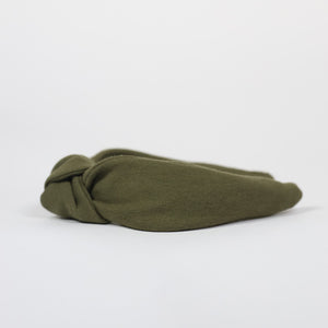 Olive Green Knit Knotted Headband
