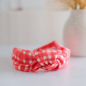 Doodle Gingham Knotted Headband