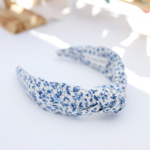 Vintage Blue Floral Knotted Headband